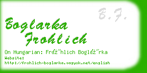 boglarka frohlich business card